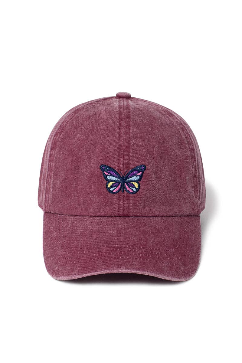 Maroon Butterfly Hat