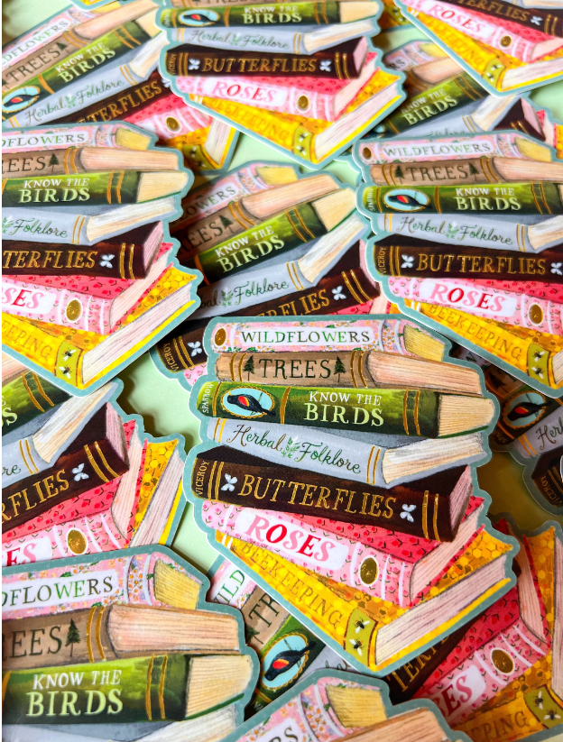 Book Stack Die-Cut Sticker