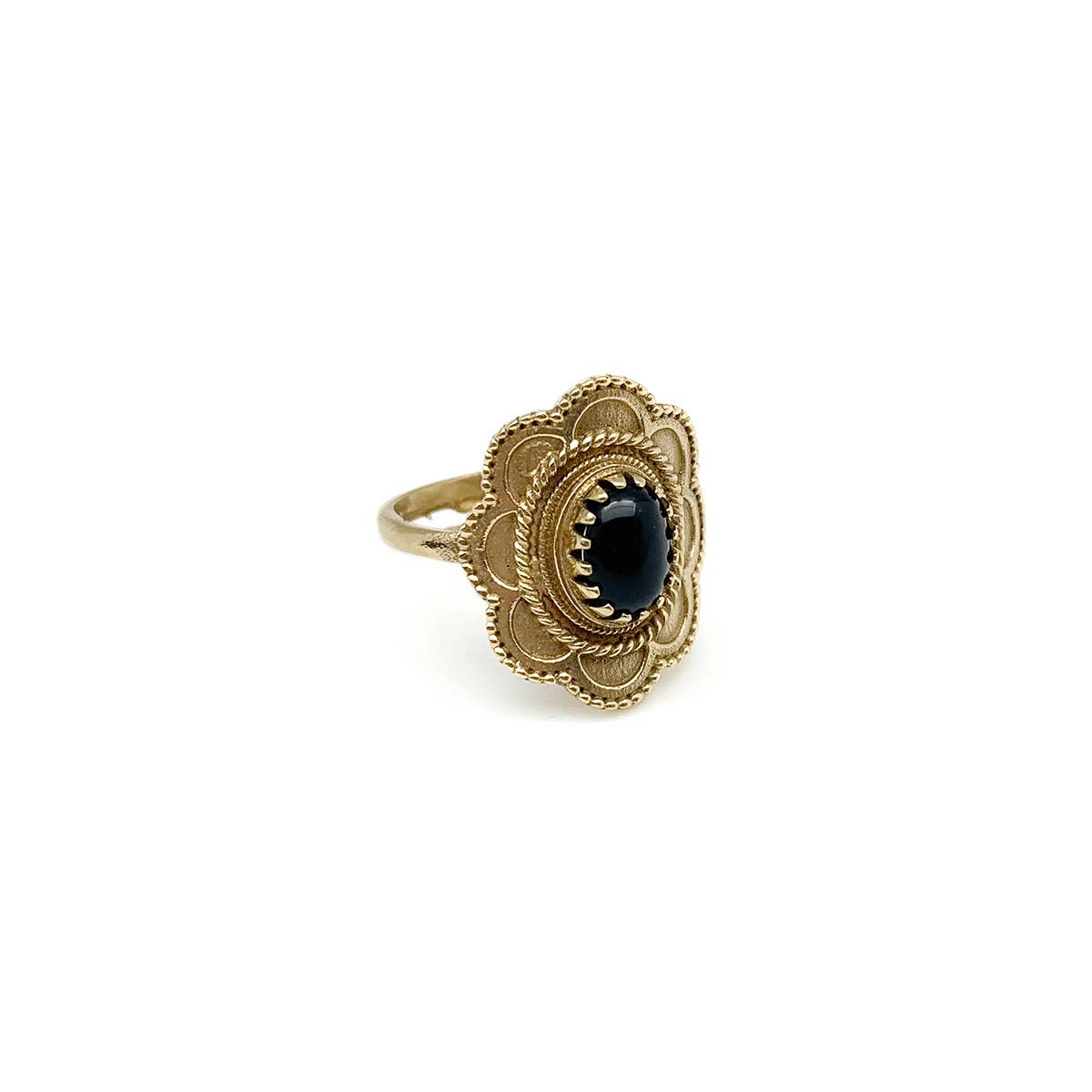 Black Onyx Gold Ring