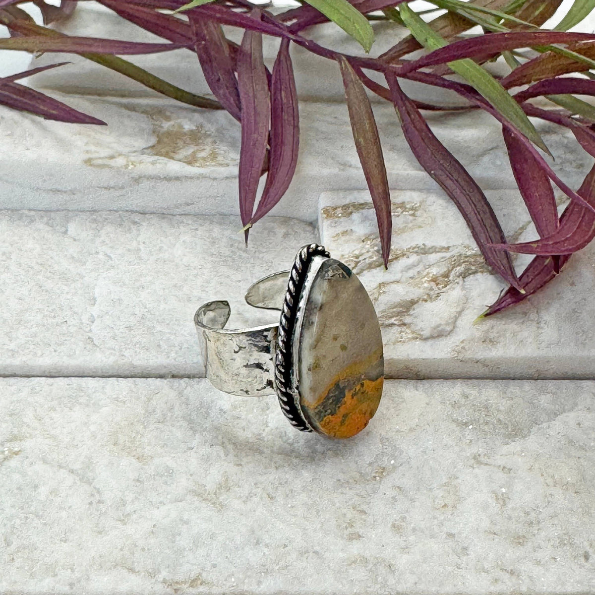 Semiprecious Stone Ring - Bumblebee Jasper