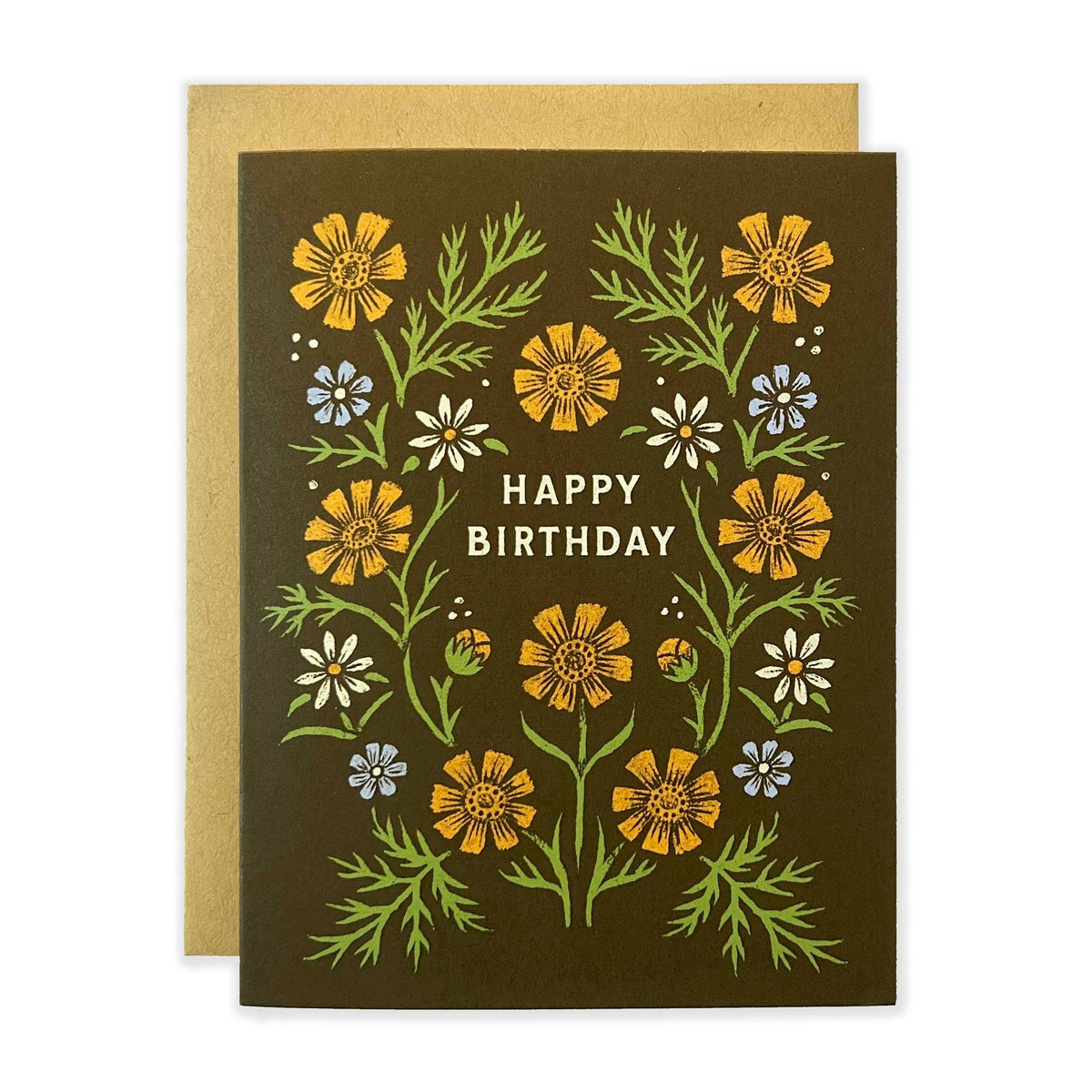 Happy Birthday Cosmos Flowers Greeting Card