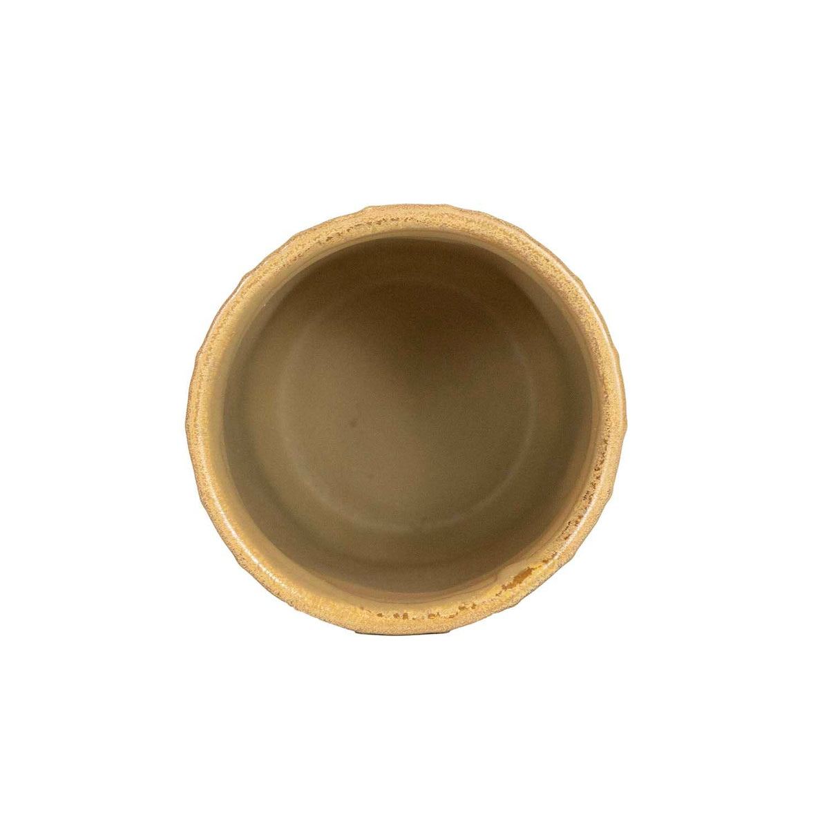 Rowena Large Wavy Ribbed Ceramic Planter Pot Brown