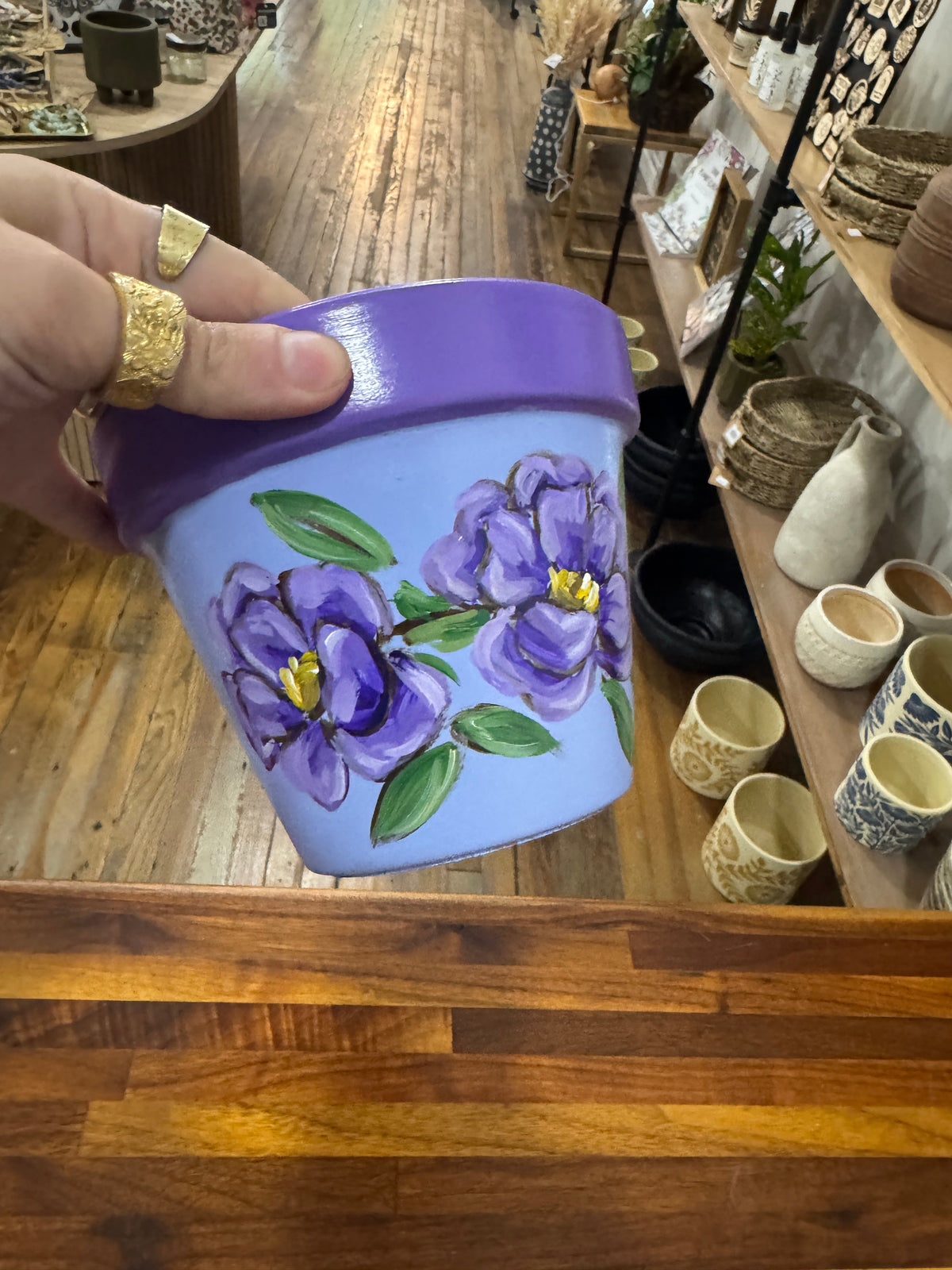 Periwinkle Painted Pots