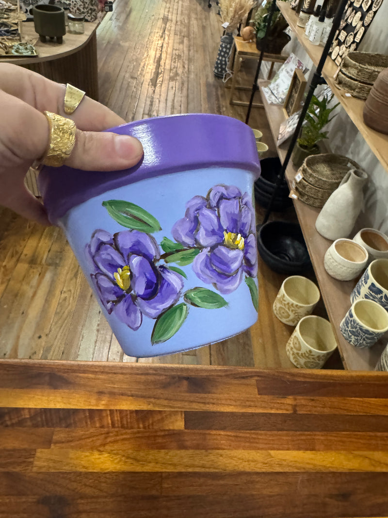 Periwinkle Painted Pots