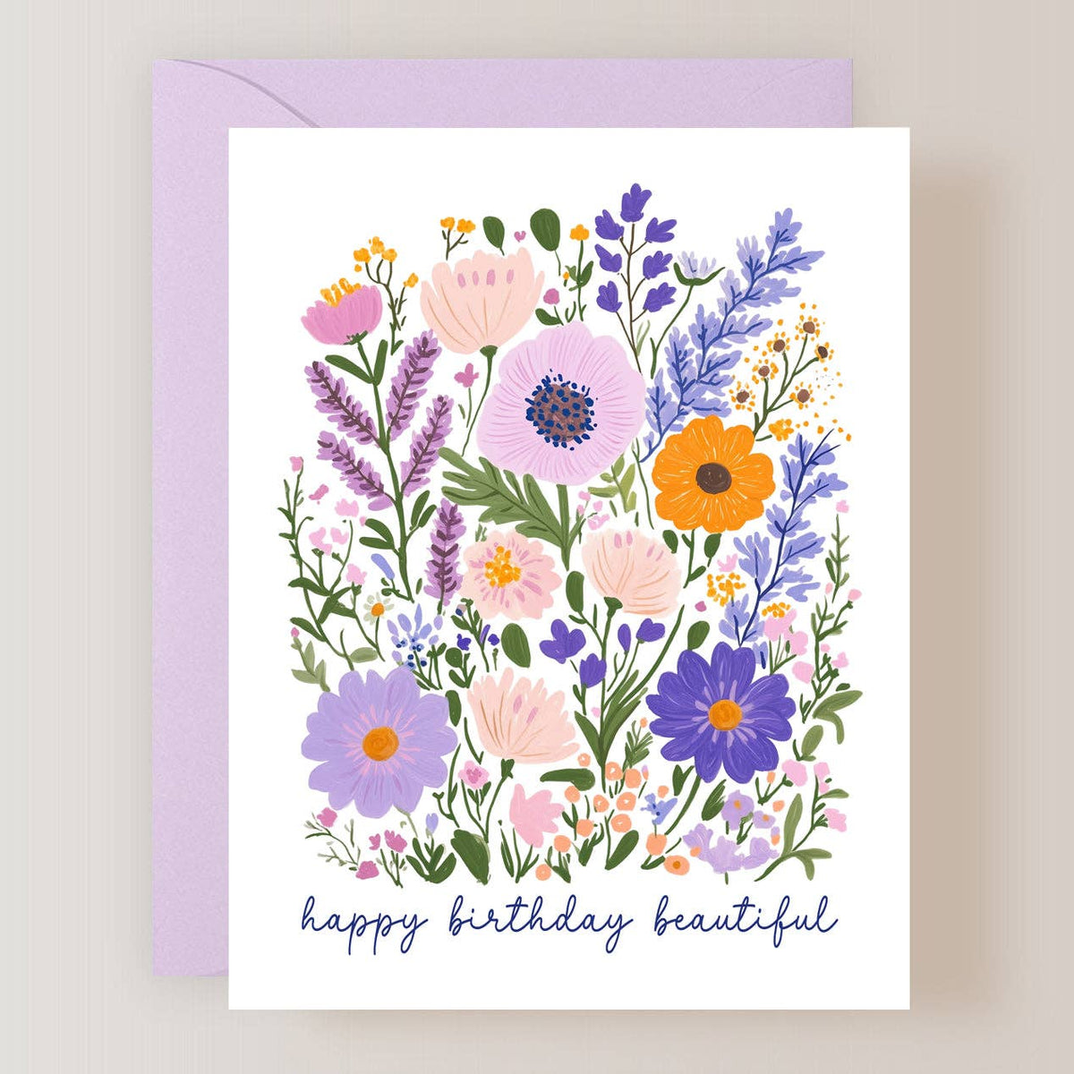 Floral Birthday Card, Happy Birthday Beautiful