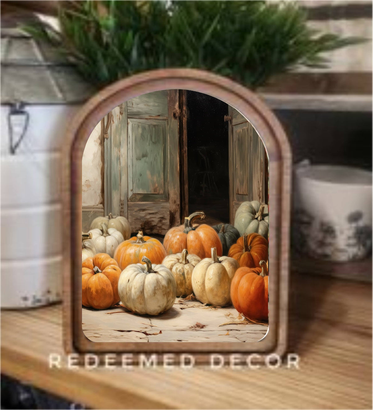Pumpkin Door Framed Art Arch