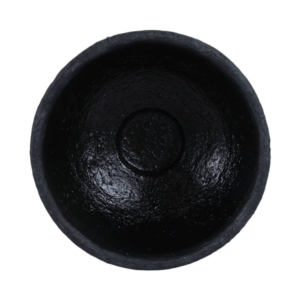Decorative Bowl - Black Terracotta Casual Textured, 12 in.