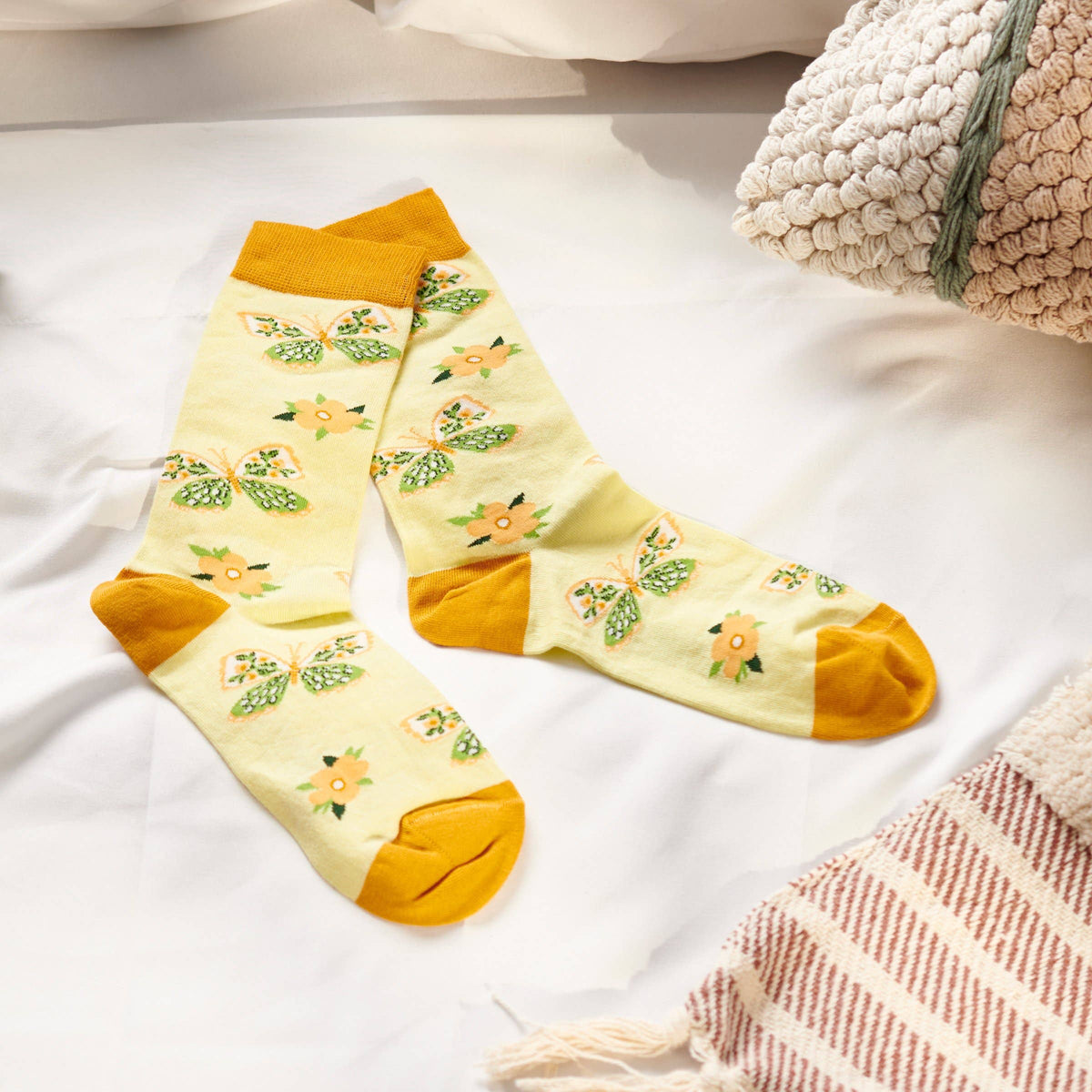 Yellow Butterfly Socks