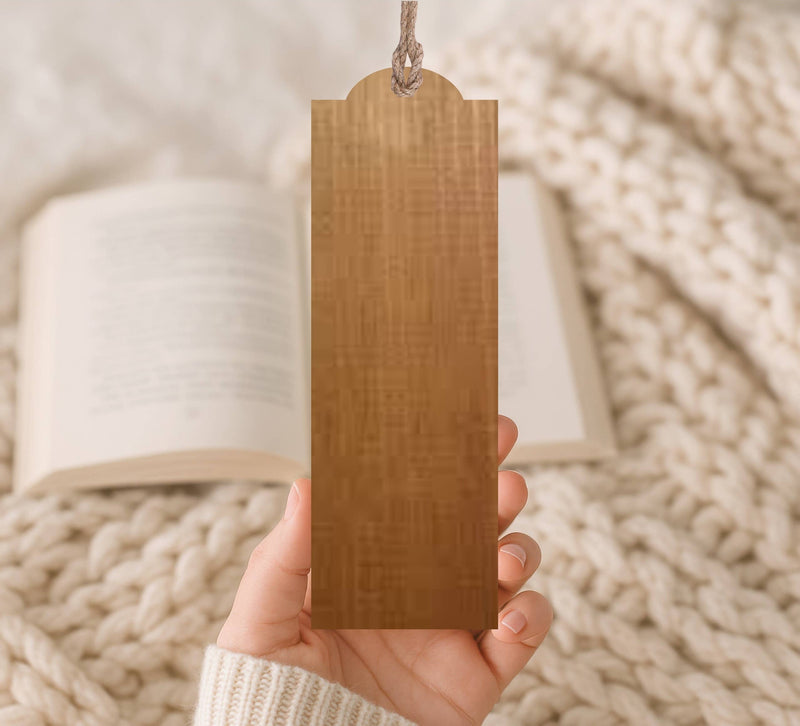 Charcoal Floral Wood Bookmark