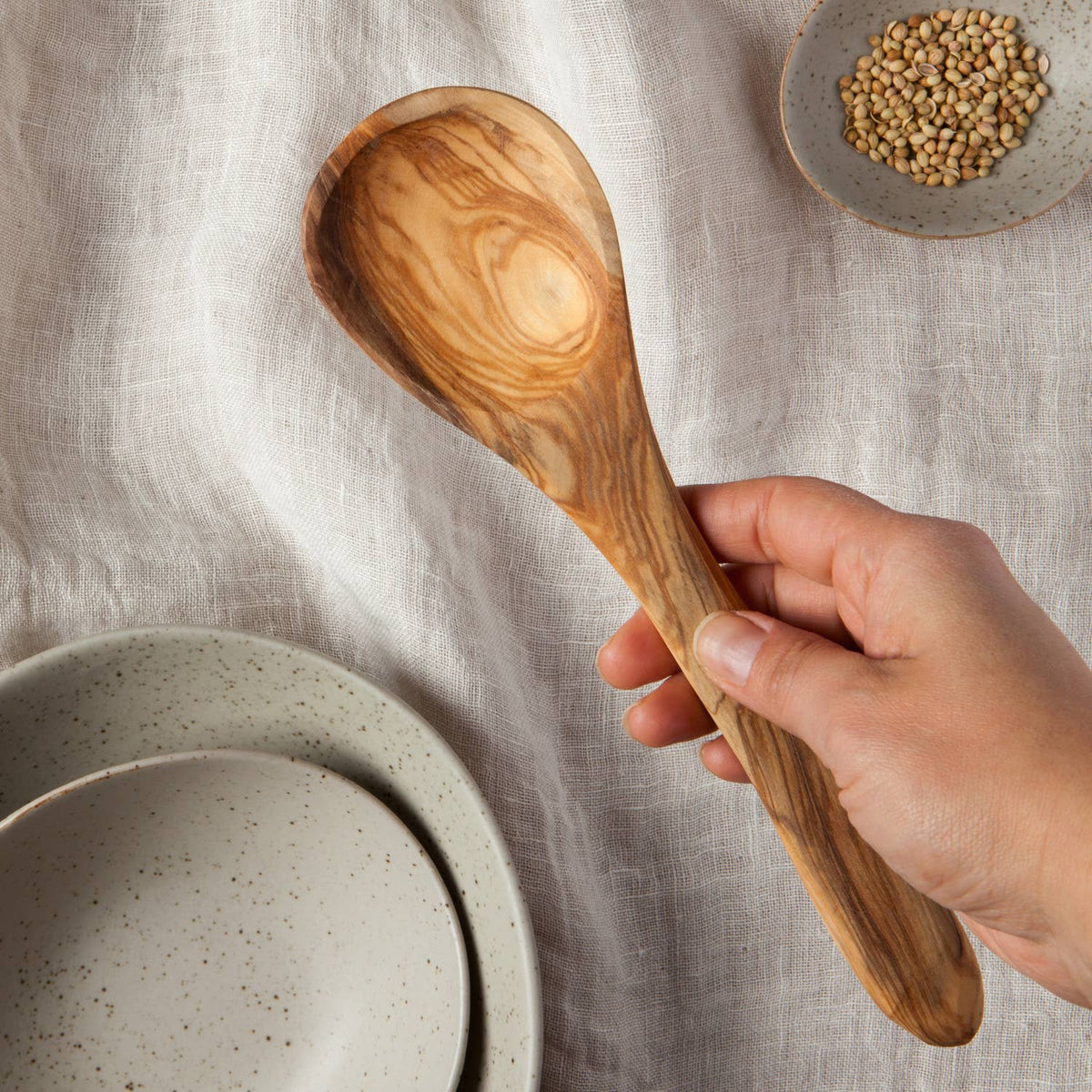 Olive Wood Curved Spoon
