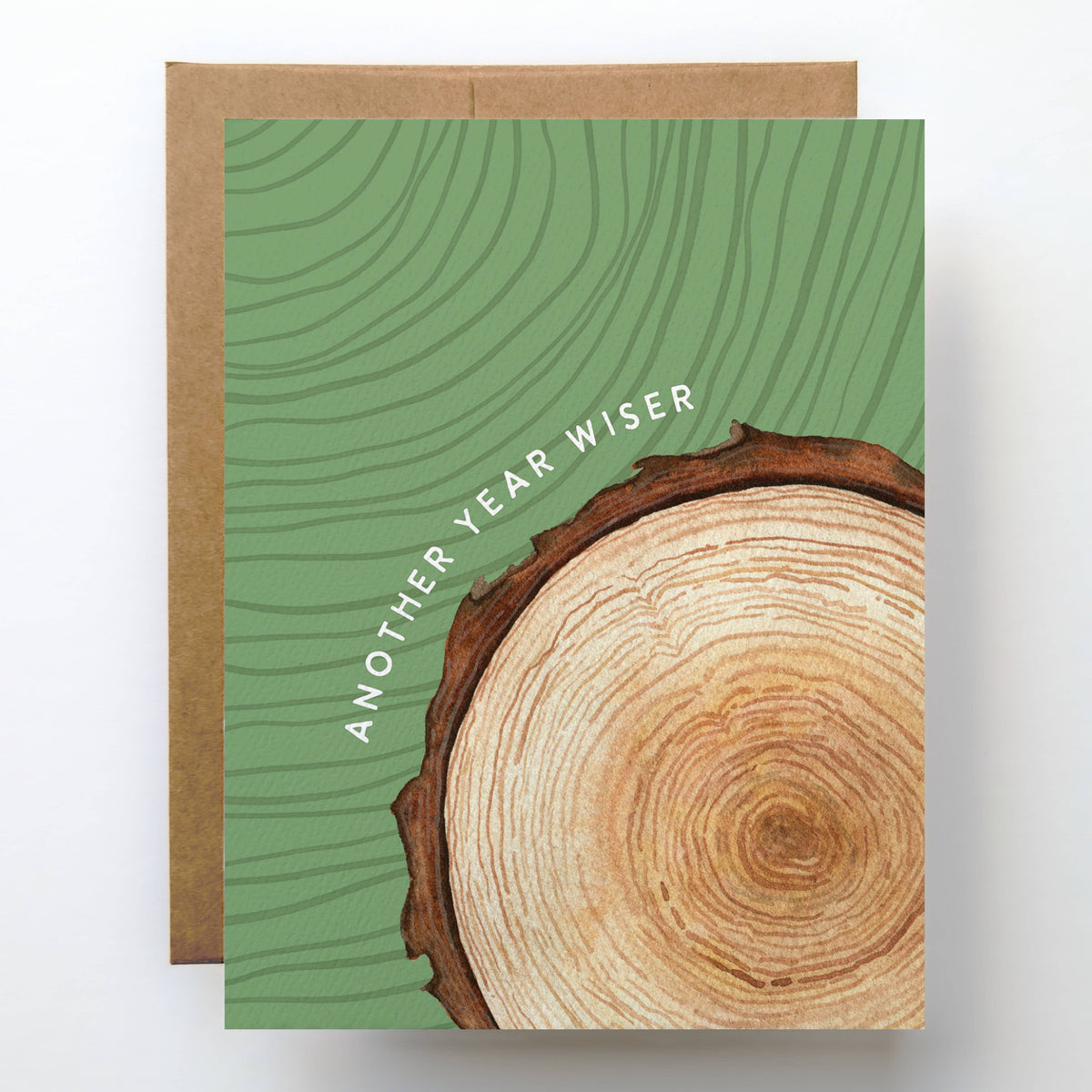 Wiser Birthday Card | Growing Older Tree Ring Nature Design