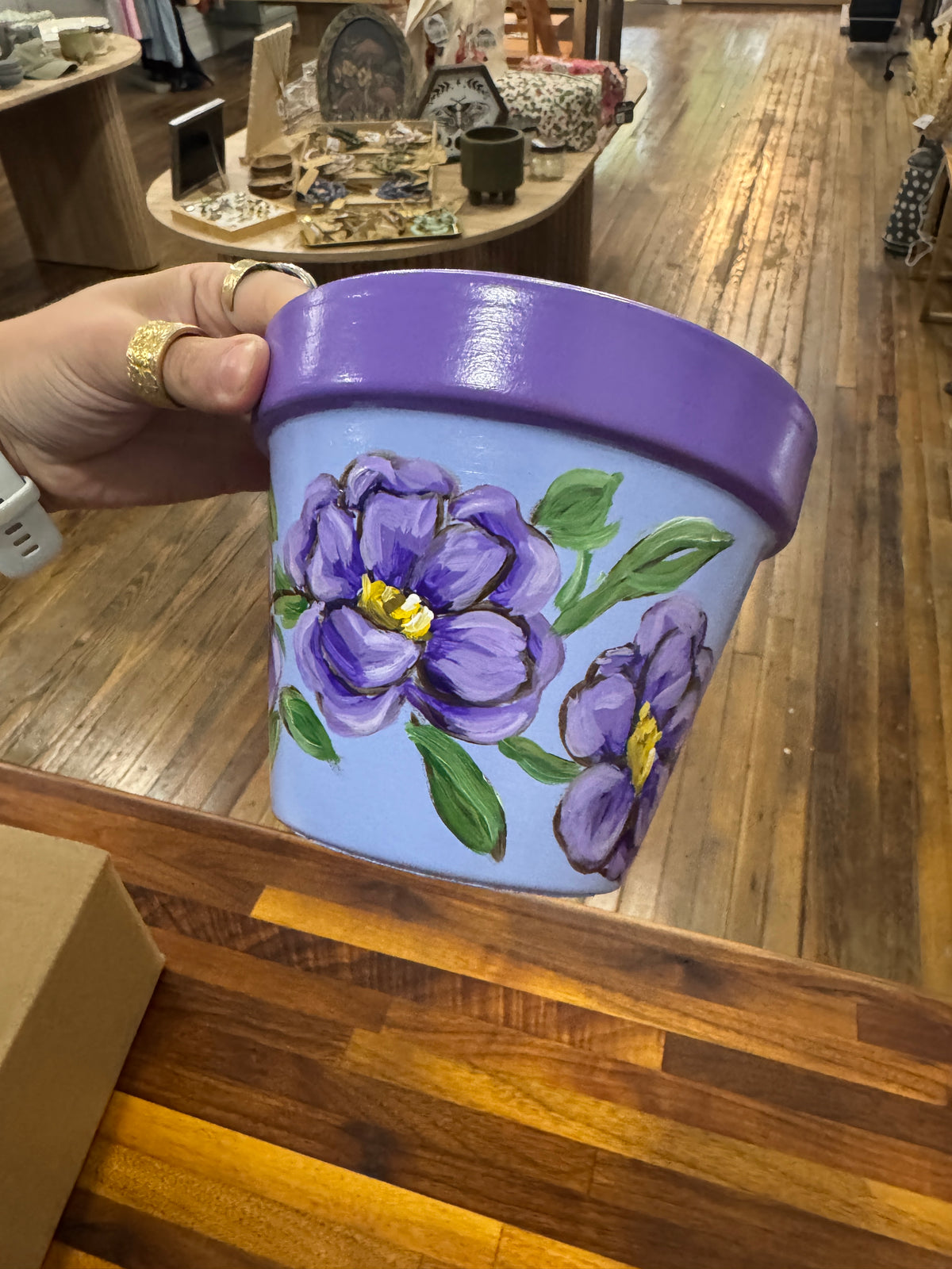 Periwinkle Painted Pots