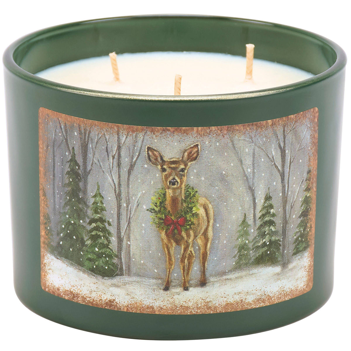 Snowy Deer Candle