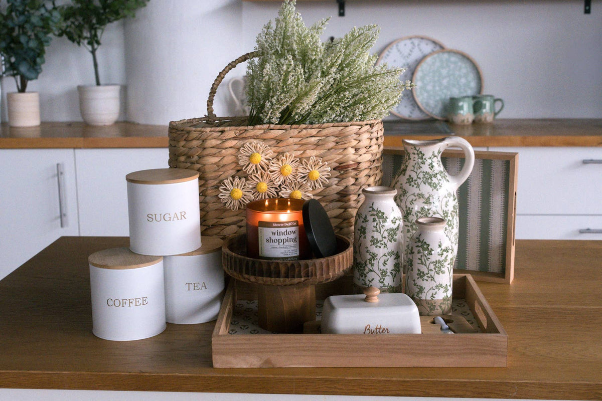 Cottage Bloom Wooden Tabletop Pedestal