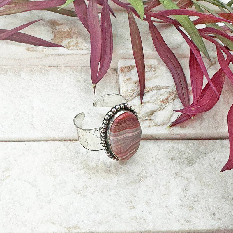 Semiprecious Stone Ring - Crazy Lace Agate