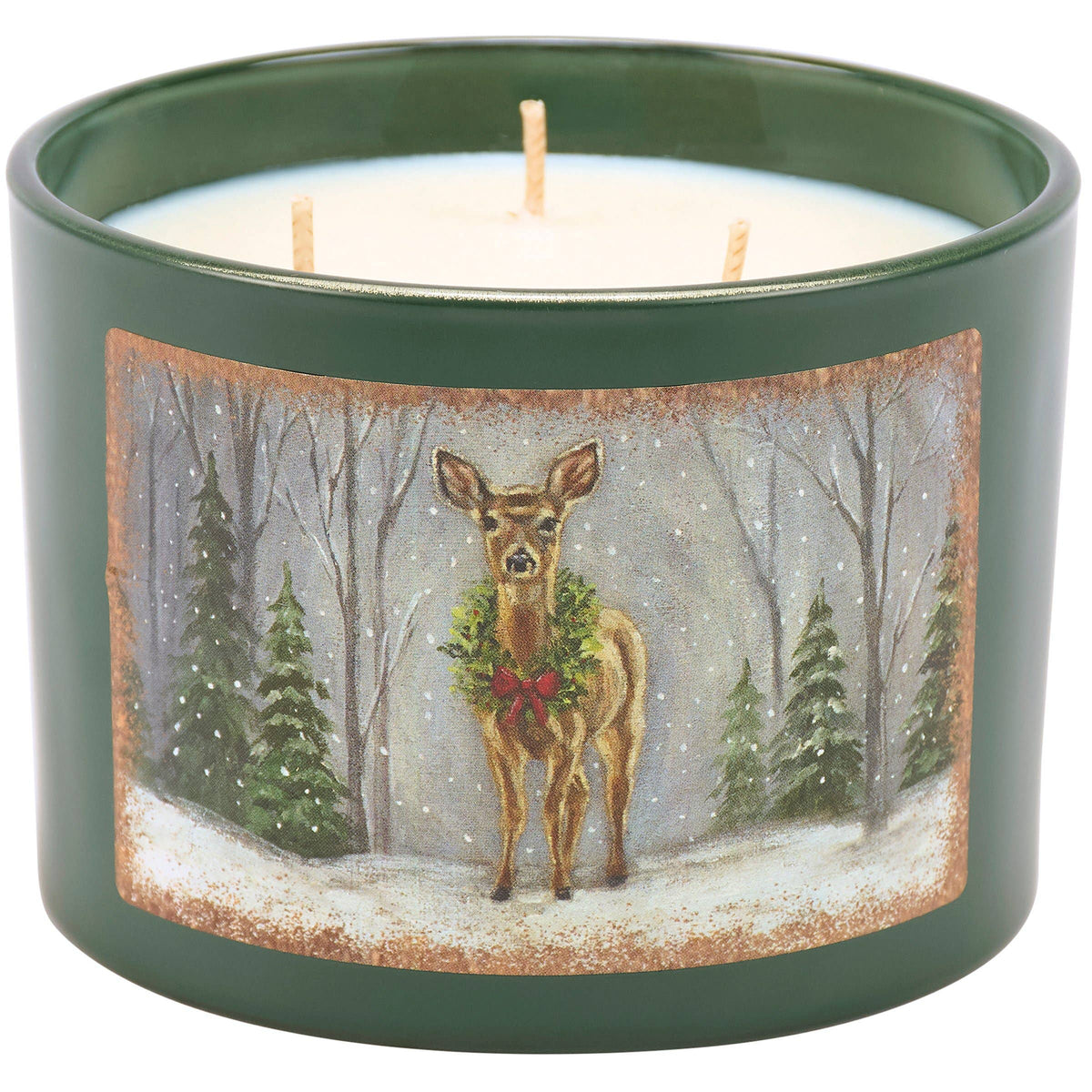 Snowy Deer Candle