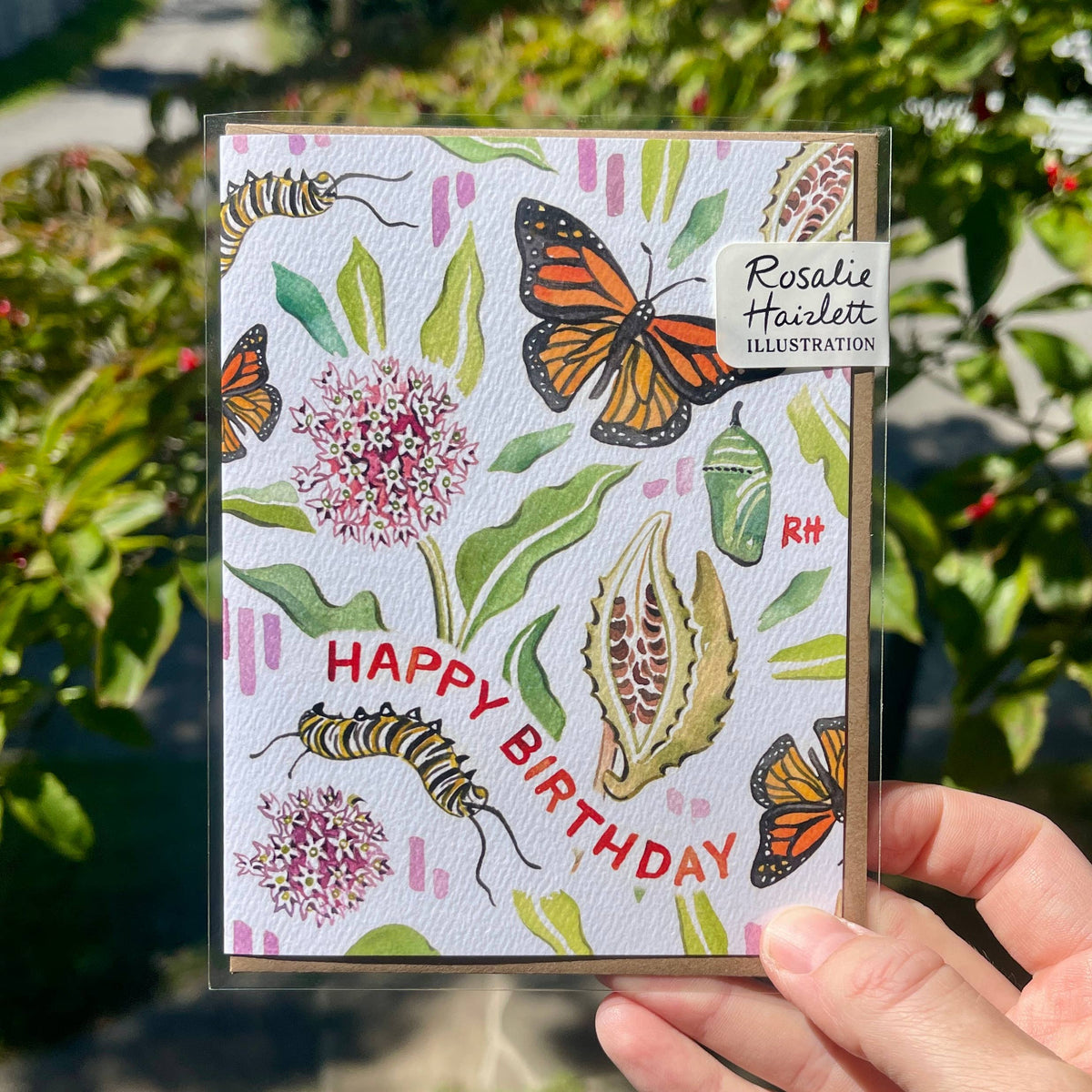 Monarch & Milkweed Birthday Card