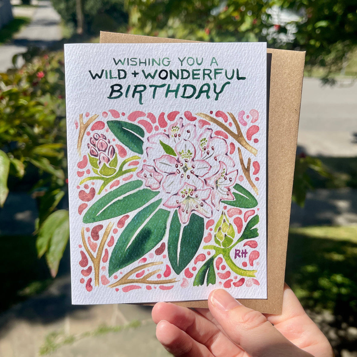 Wild & Wonderful Rhododendron Birthday Card