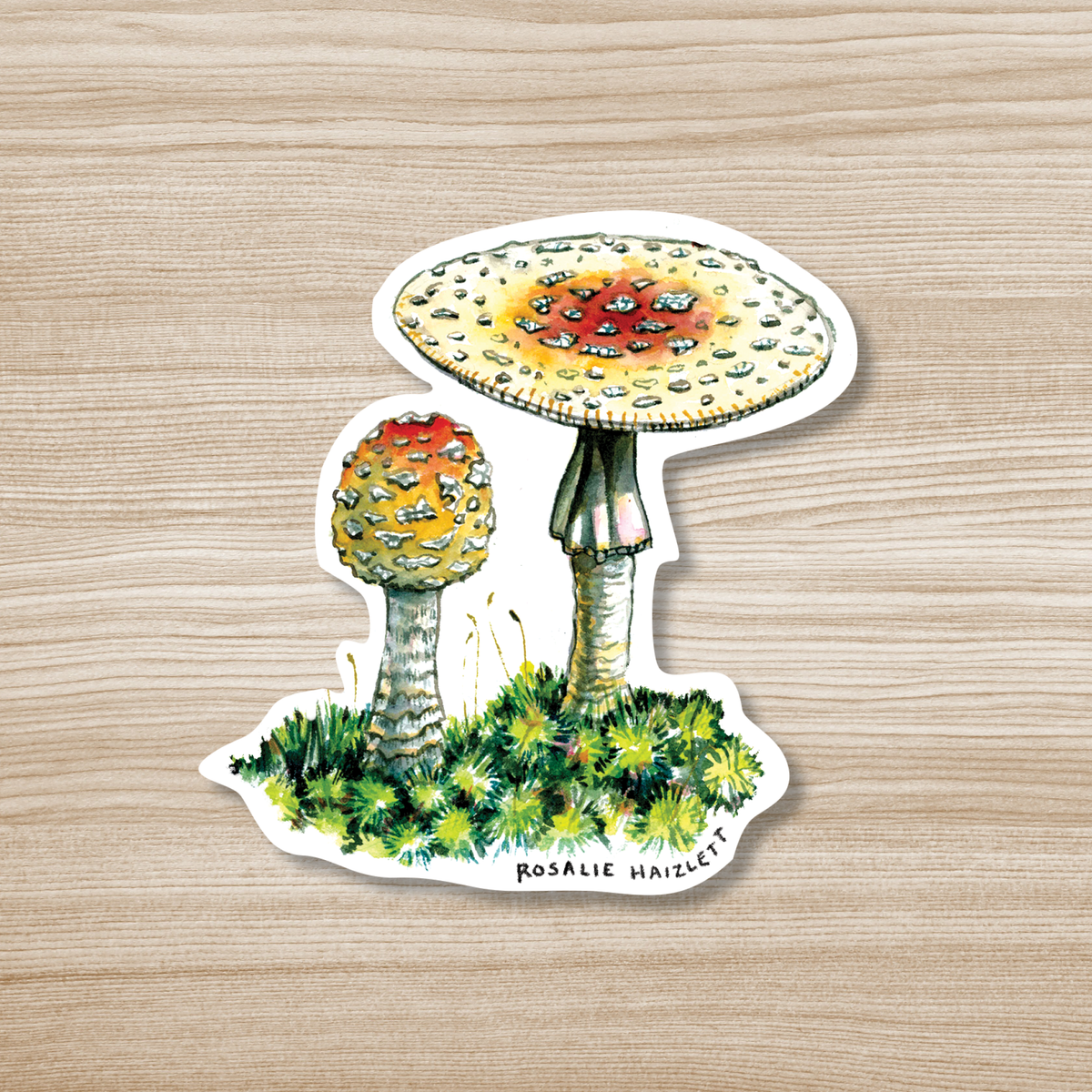 Yellow Mushrooms Sticker