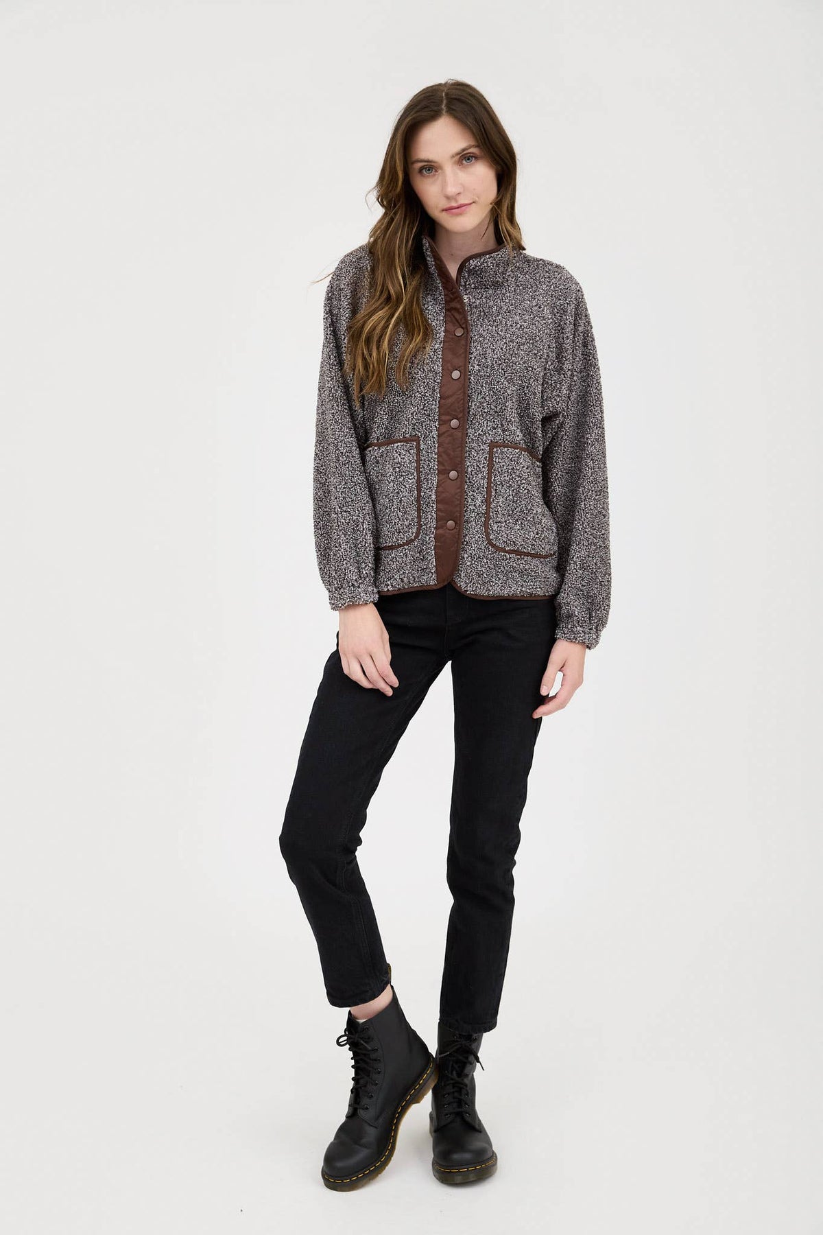 Fleece Snap Button Jacket