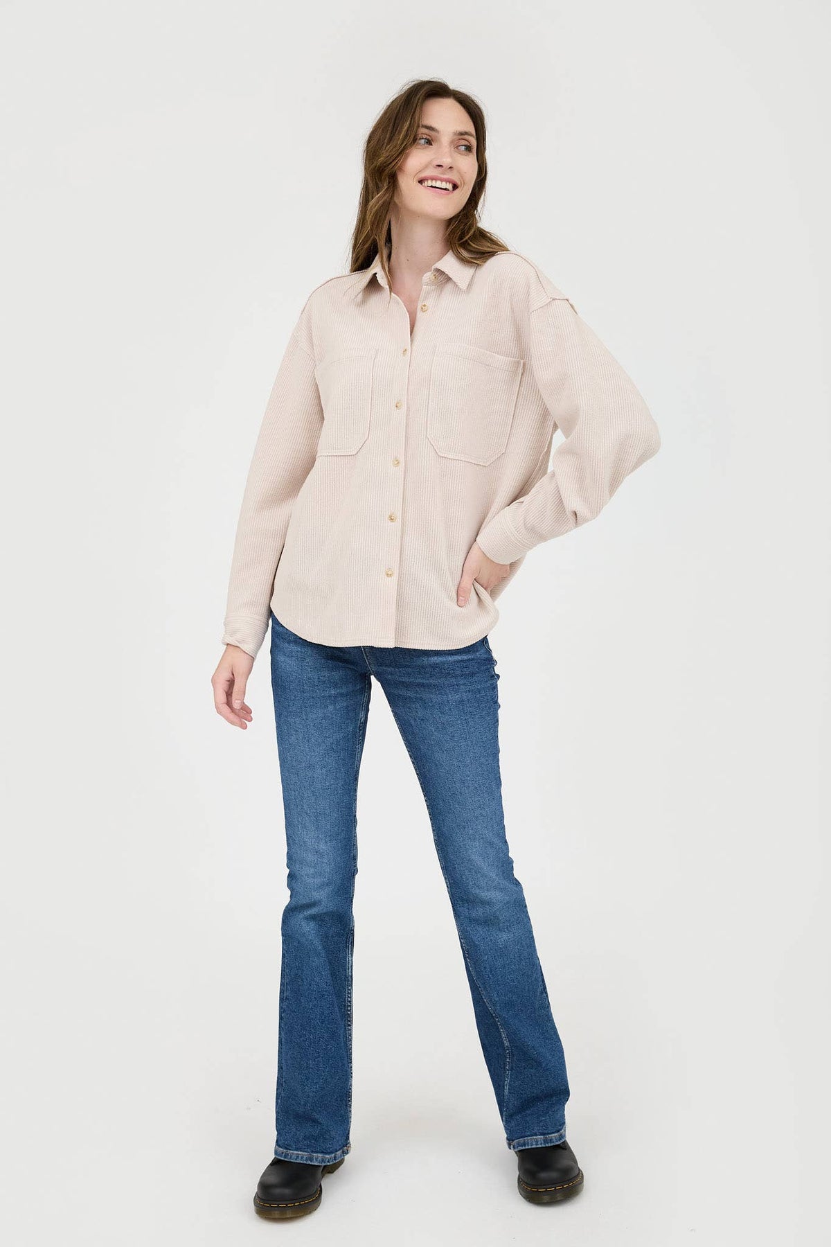 Ribbed Button Up Jacket