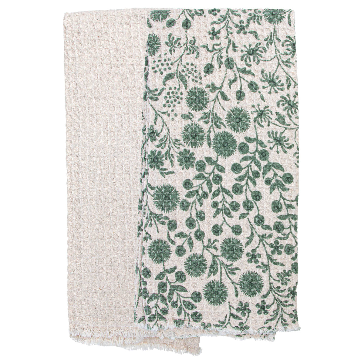 Sage Dandelions Cotton Tea Towels: Set of 2