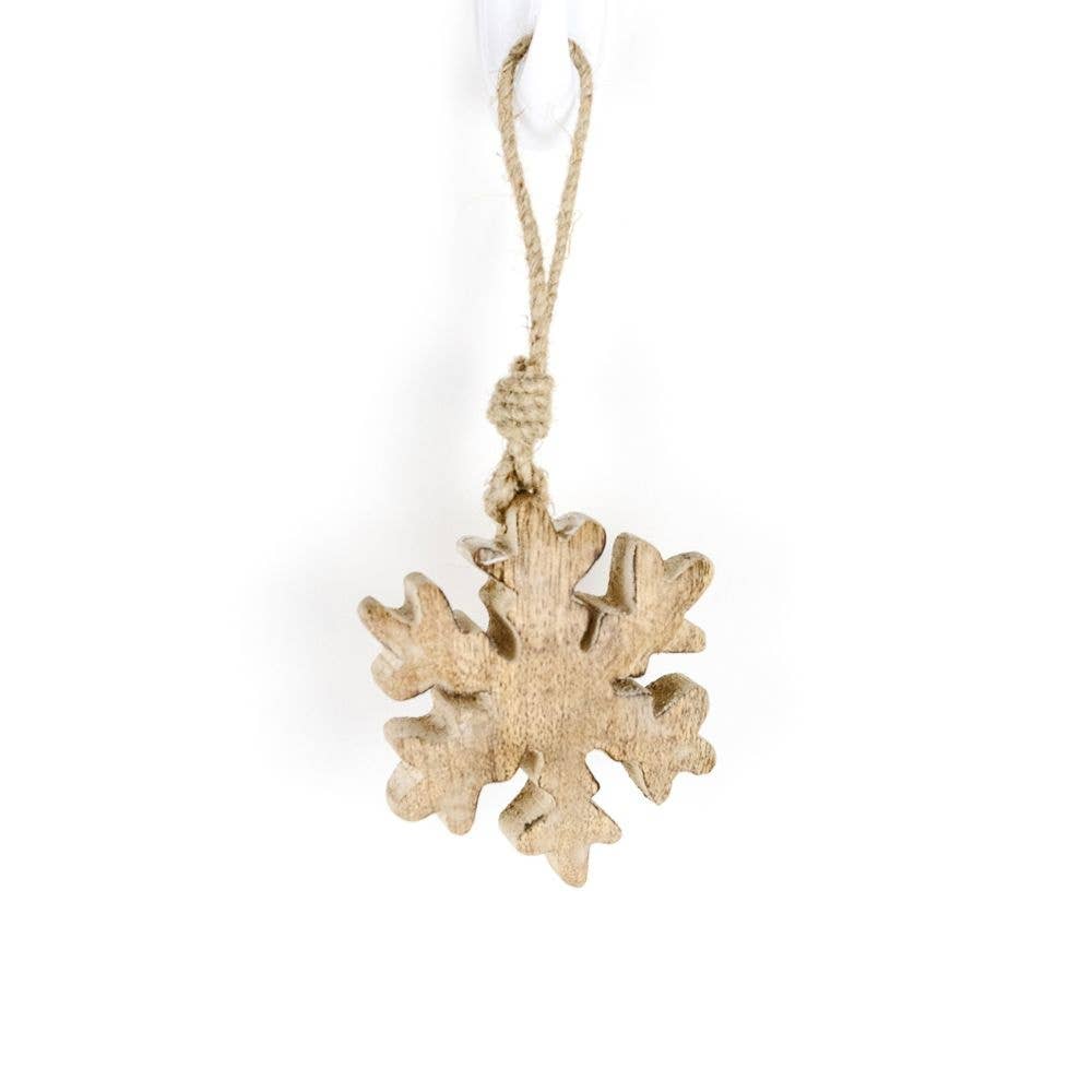 4" Wood Snowflake Ornament