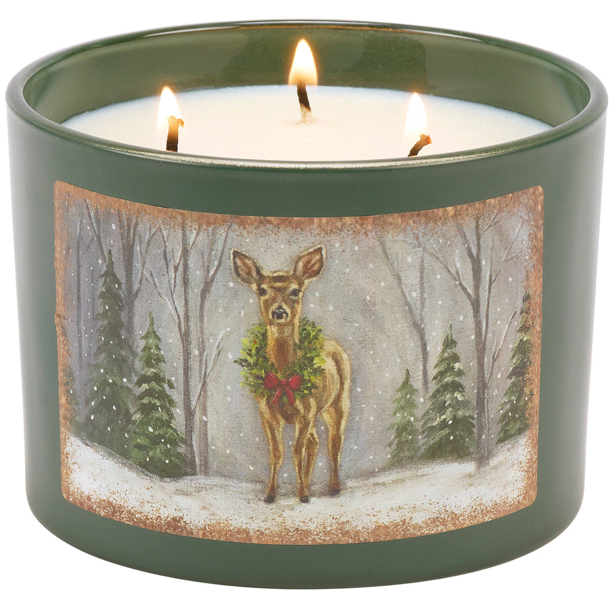 Snowy Deer Candle