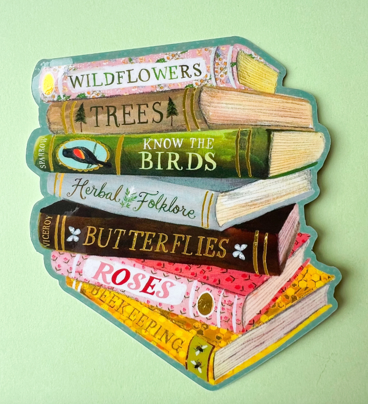 Book Stack Die-Cut Sticker