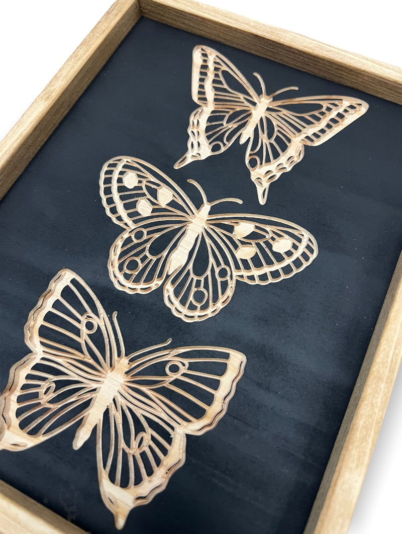 8X10 Butterfly Trio Carved Sign