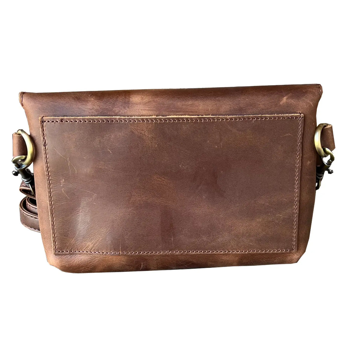 Genuine Leather Crossbody Snap Flap Bag- 2 Color Options