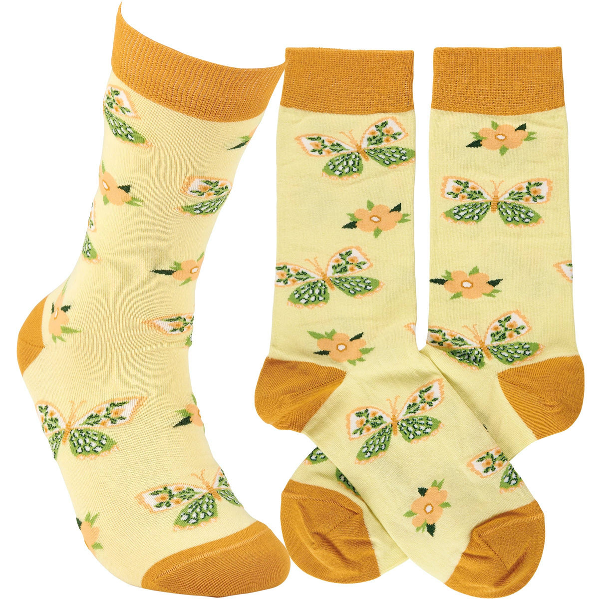 Yellow Butterfly Socks