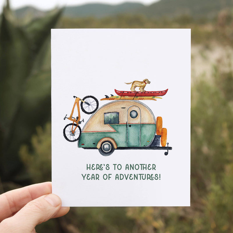 Adventure Birthday Card | Retro Camper Outdoorsy Design