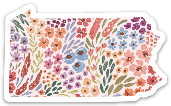 Country Blooms PA Floral State Sticker