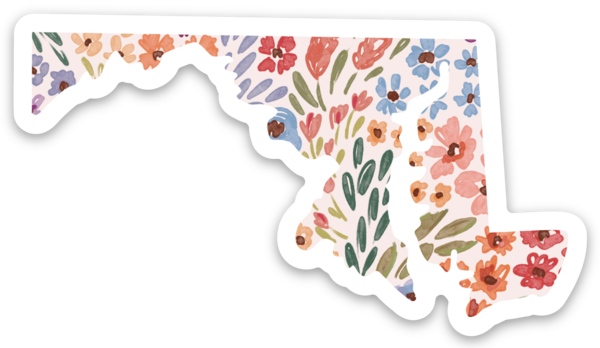 Country Blooms Maryland State Sticker