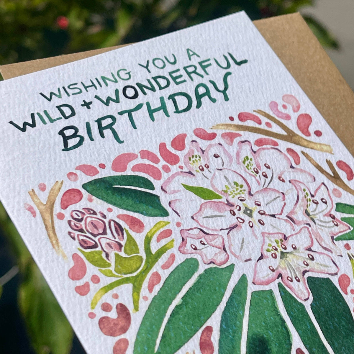 Wild & Wonderful Rhododendron Birthday Card