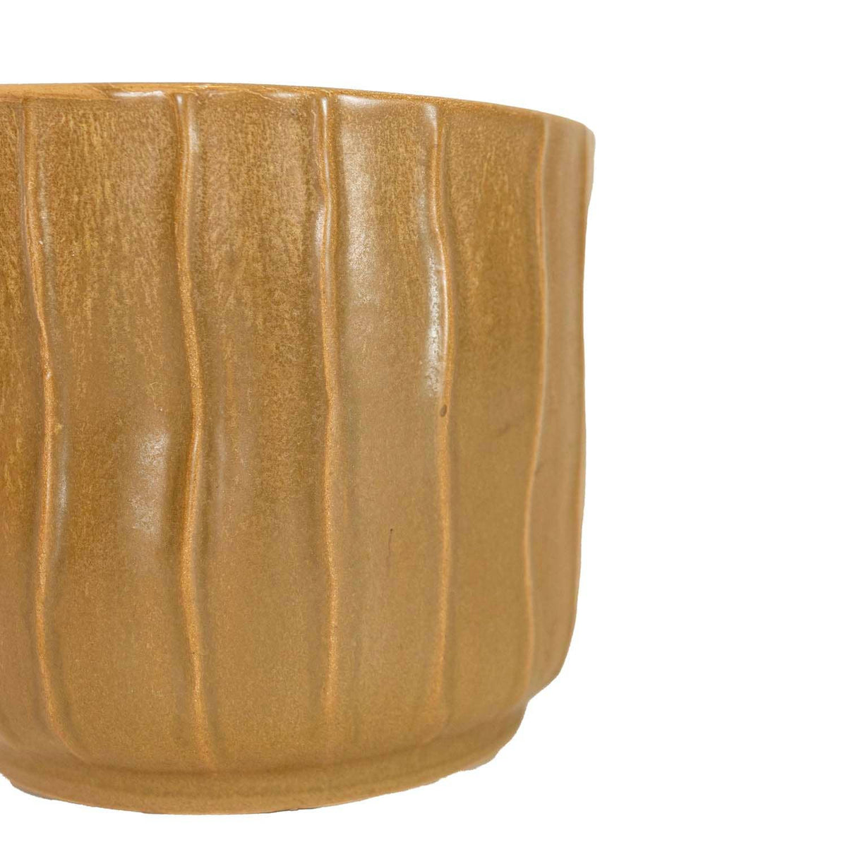 Rowena Large Wavy Ribbed Ceramic Planter Pot Brown