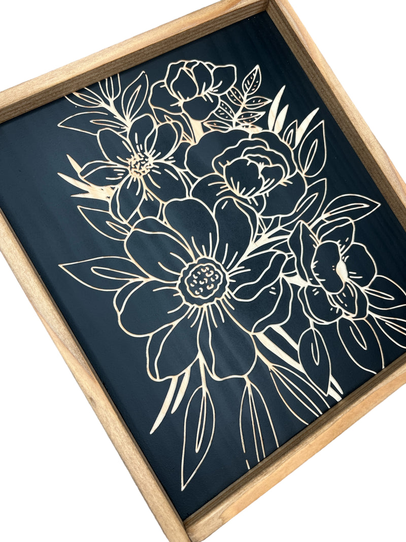 10x12" Boho Bouquet Carved Sign