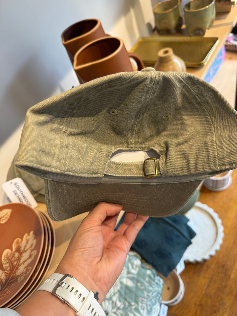 Sage Embroidery Floral Hat