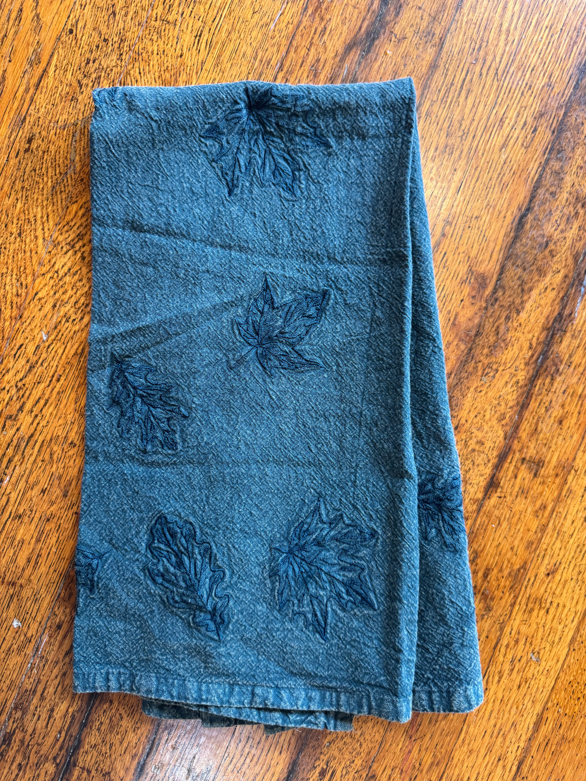 Teal Leaves Dish Towel
