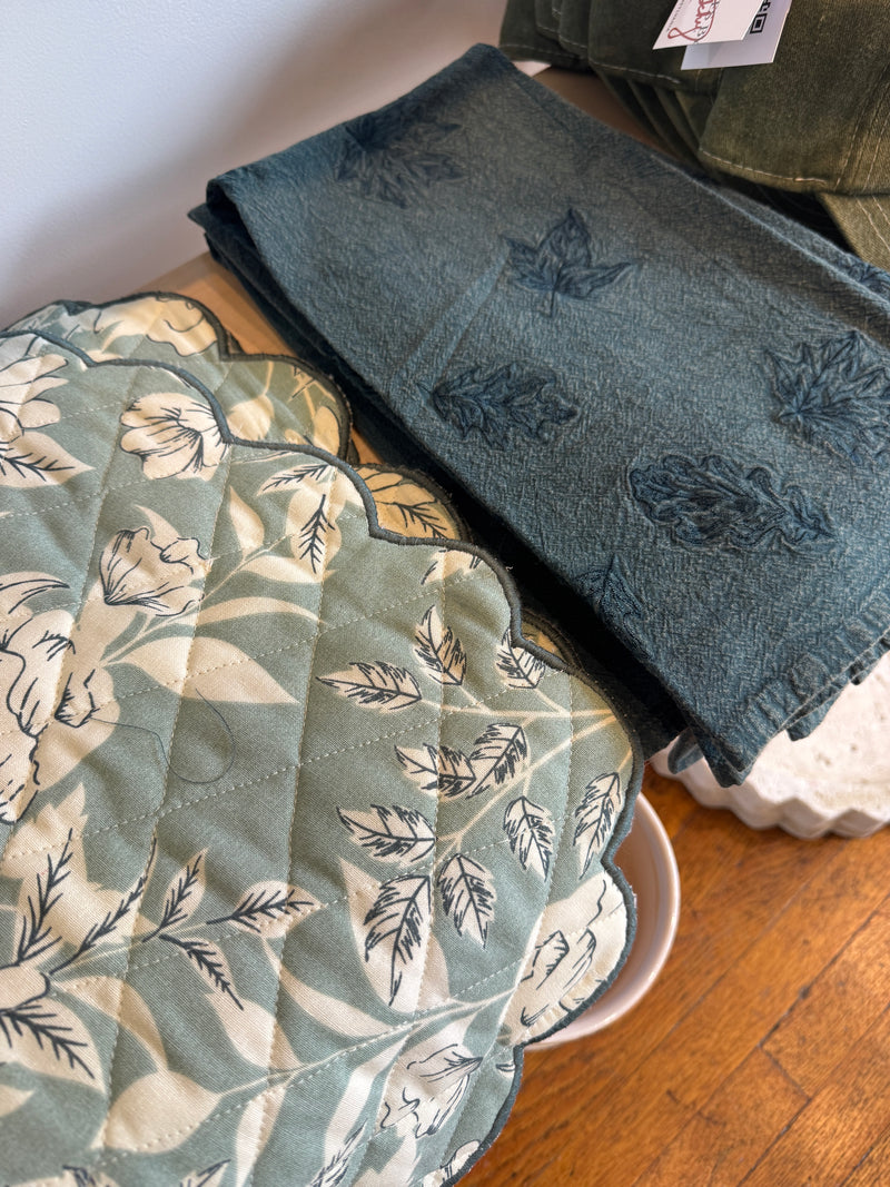 Dusty Blue Floral Placemats