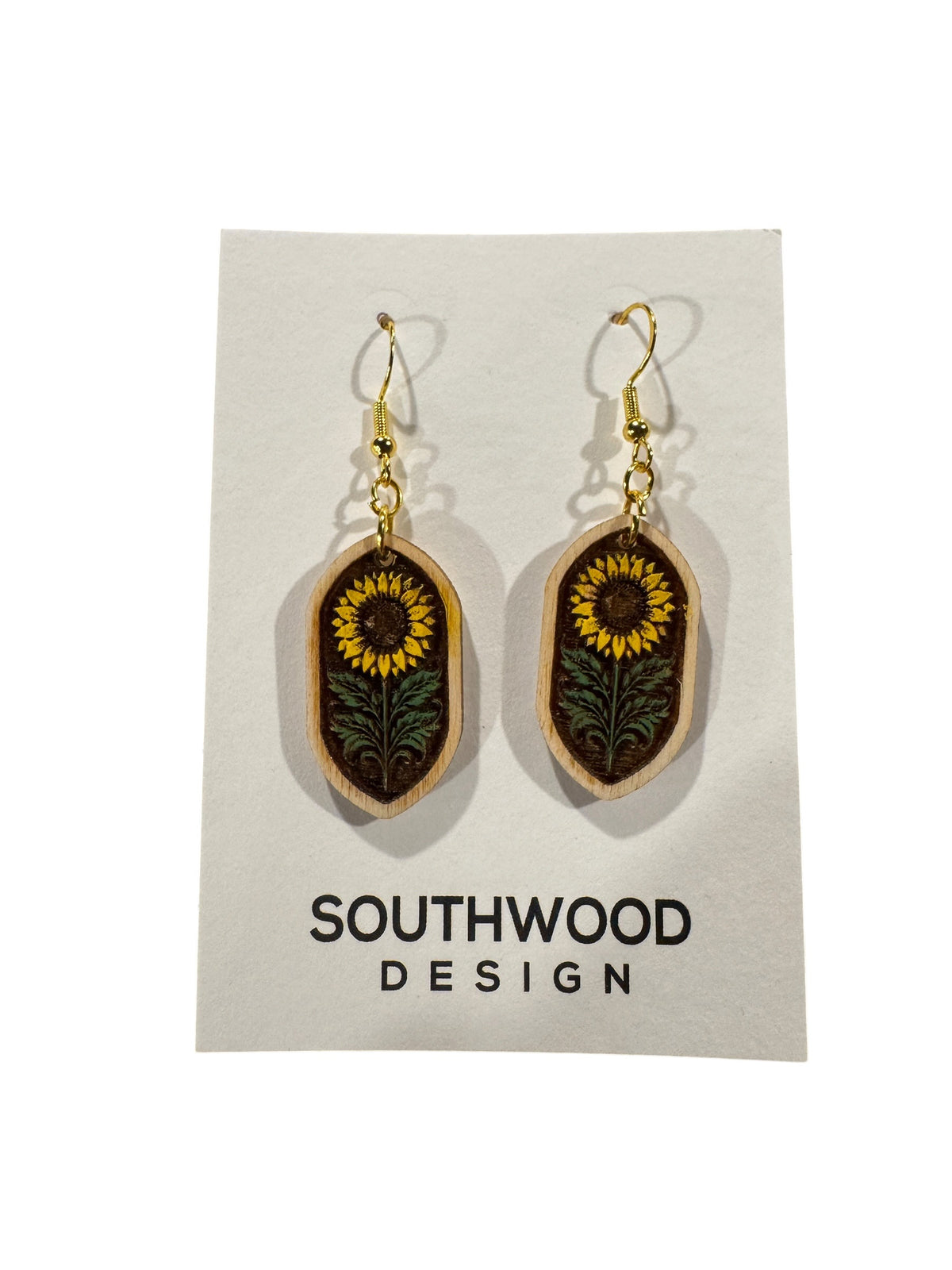 Folk Sunny Wood Earrings