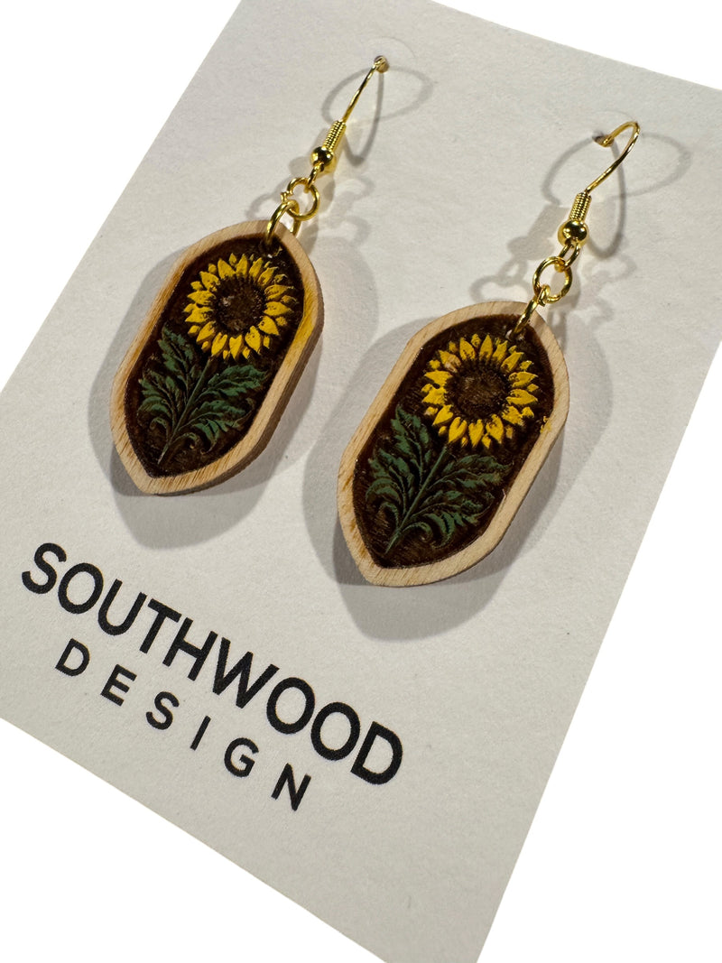 Folk Sunny Wood Earrings