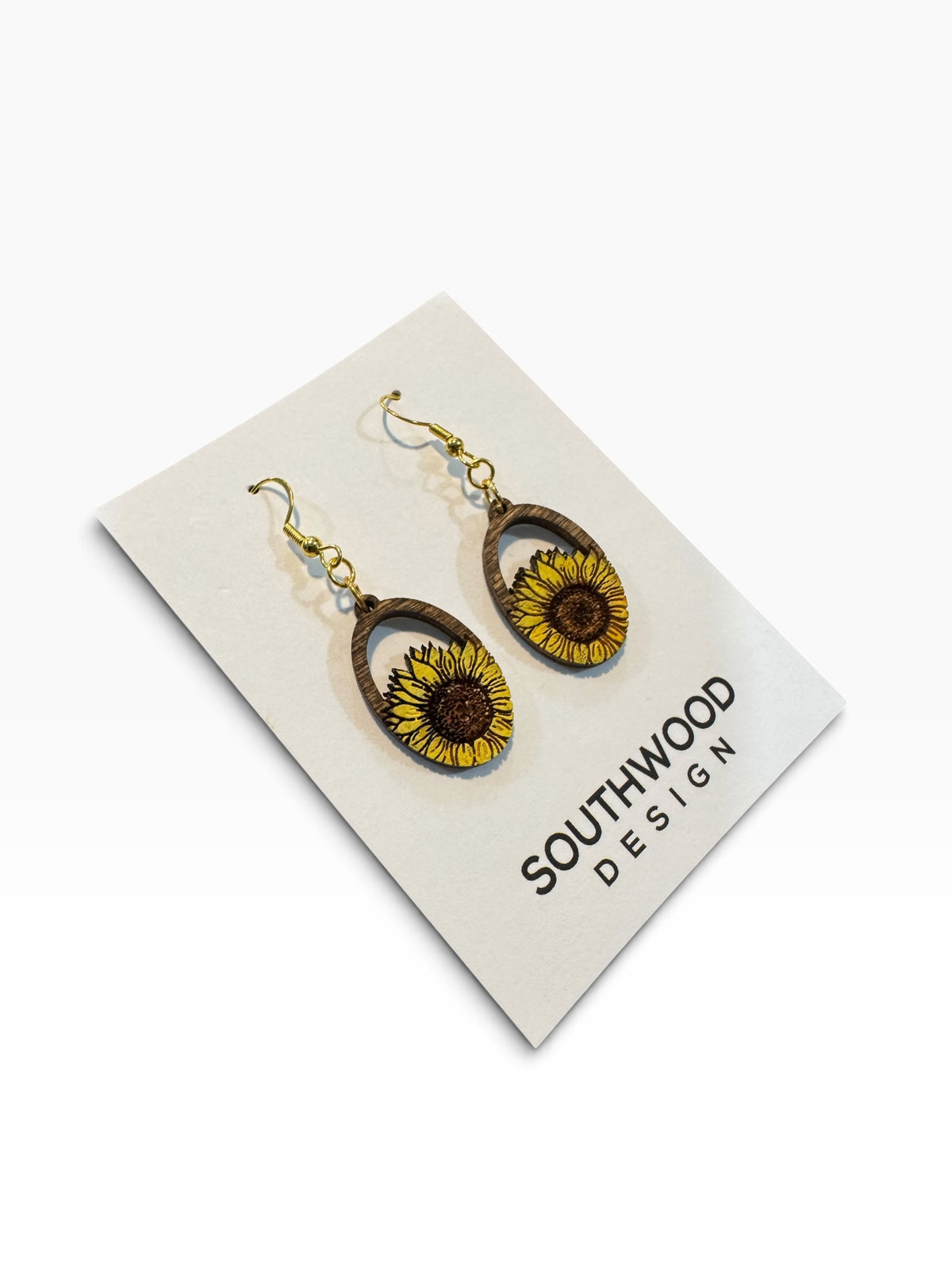 Sunflower Oval Drop Earrings