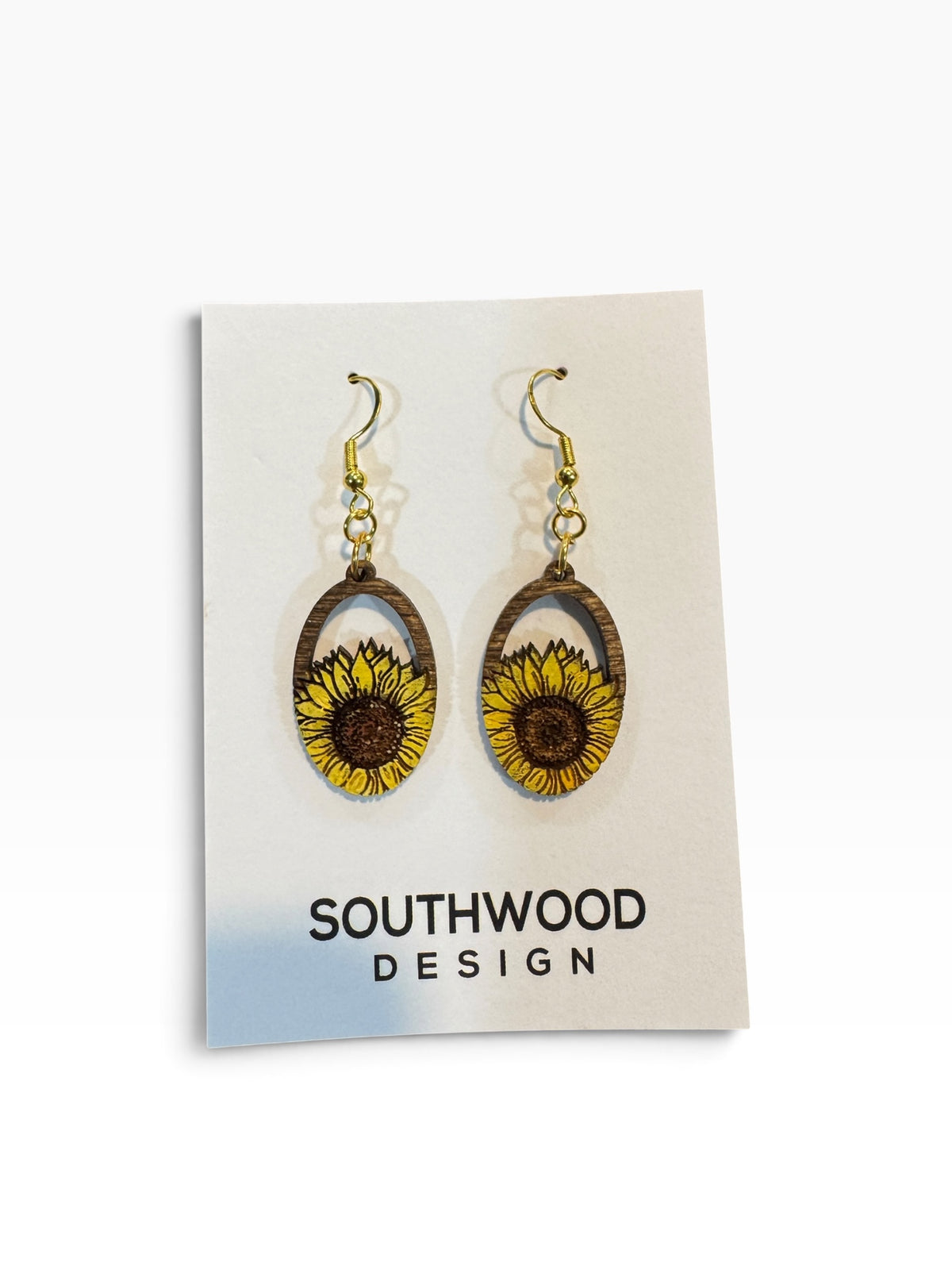 Sunflower Oval Drop Earrings