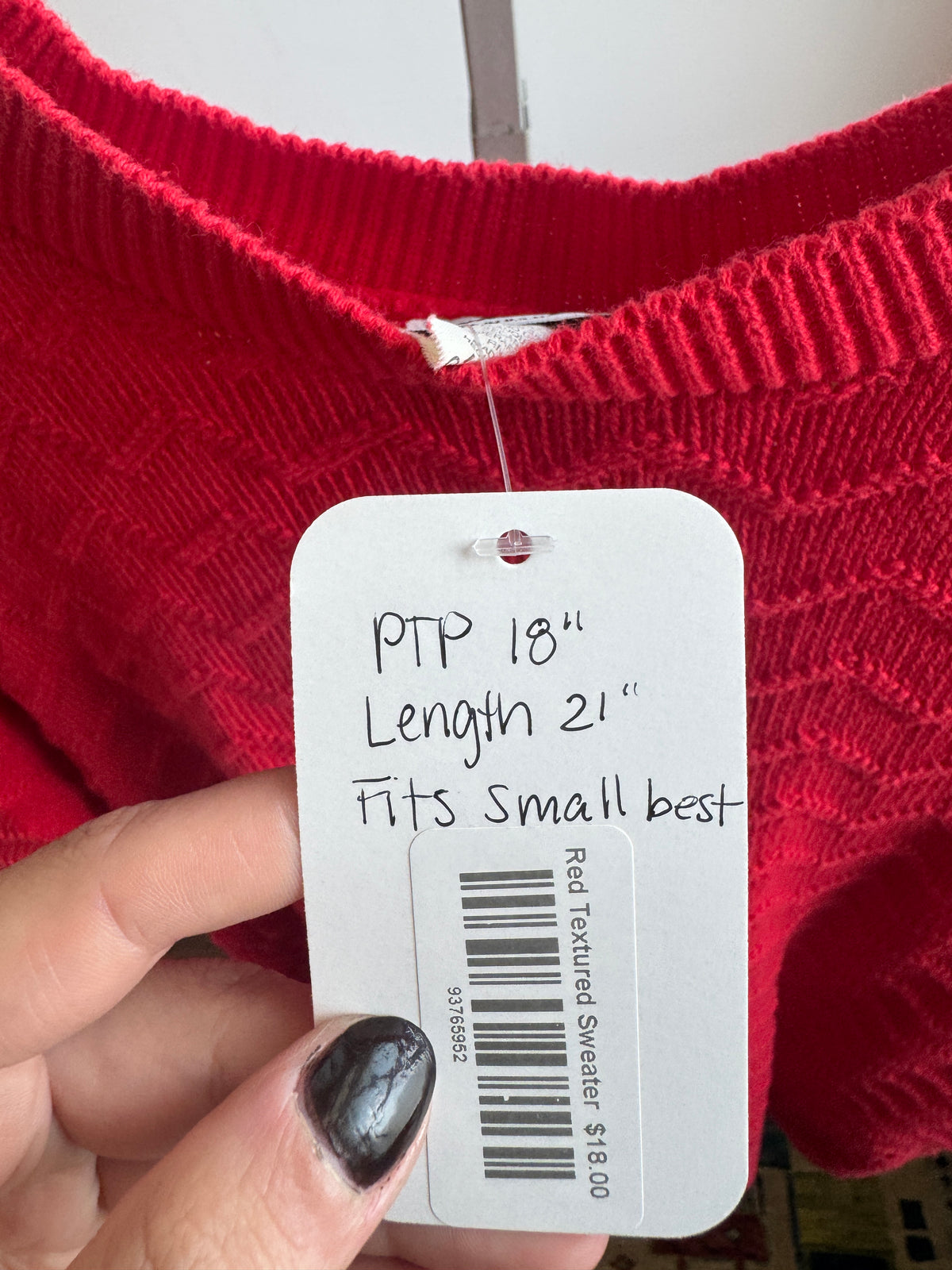 Vintage Red Textured Sweater