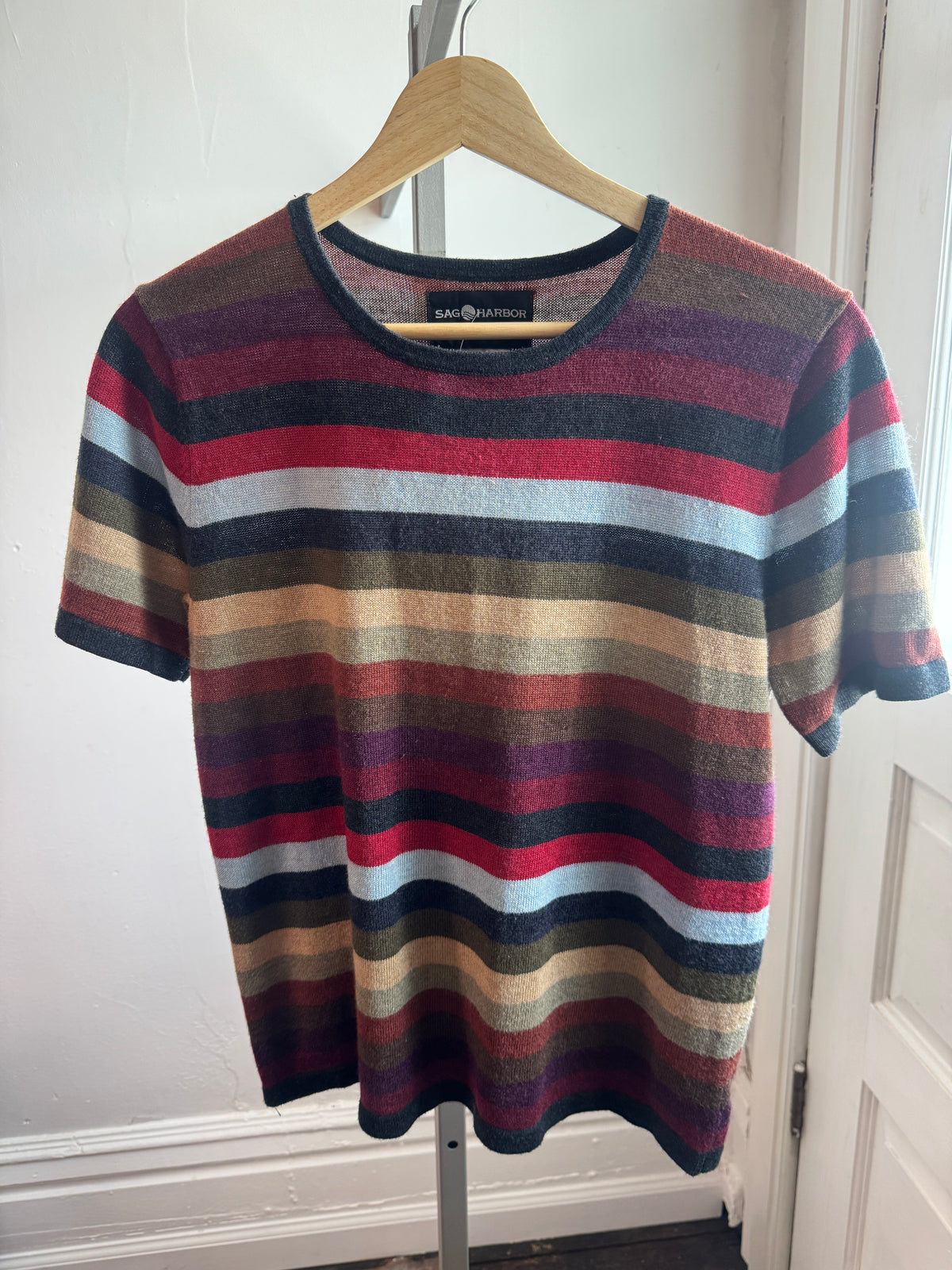 Sag Harbor Striped Knit Top- S