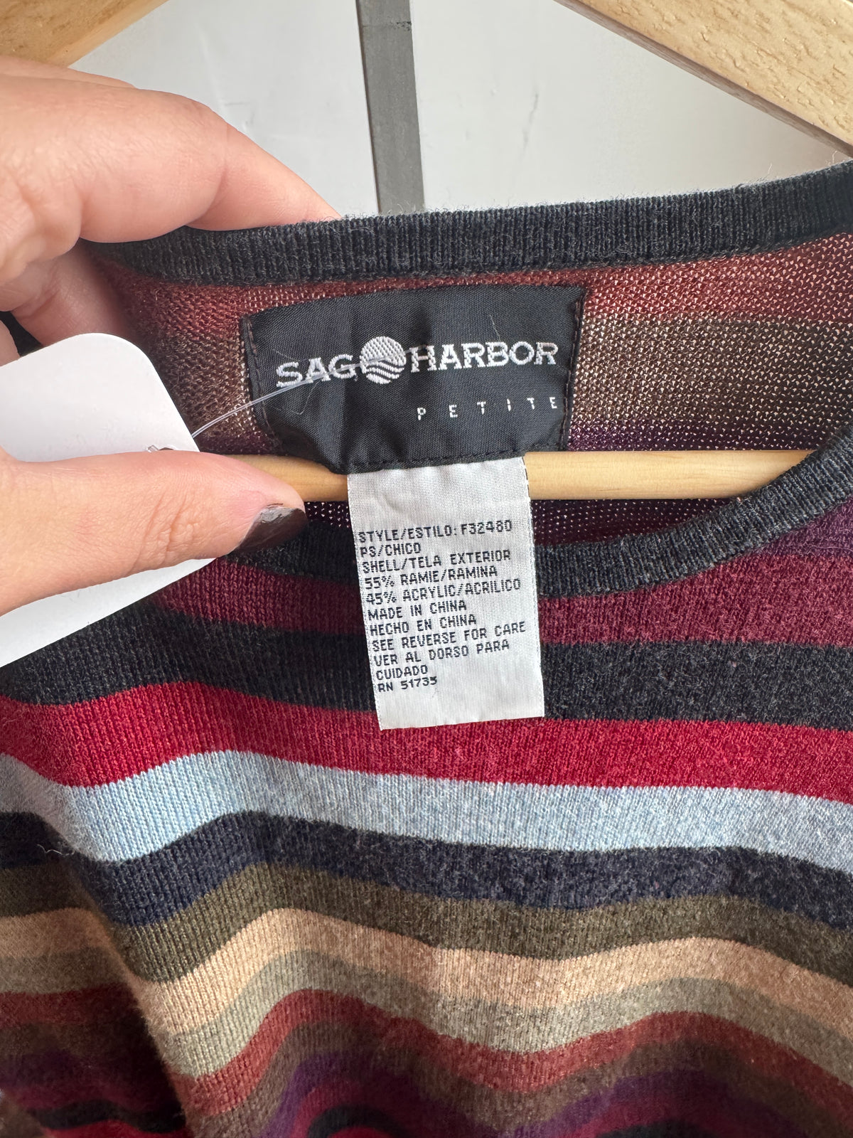 Sag Harbor Striped Knit Top- S