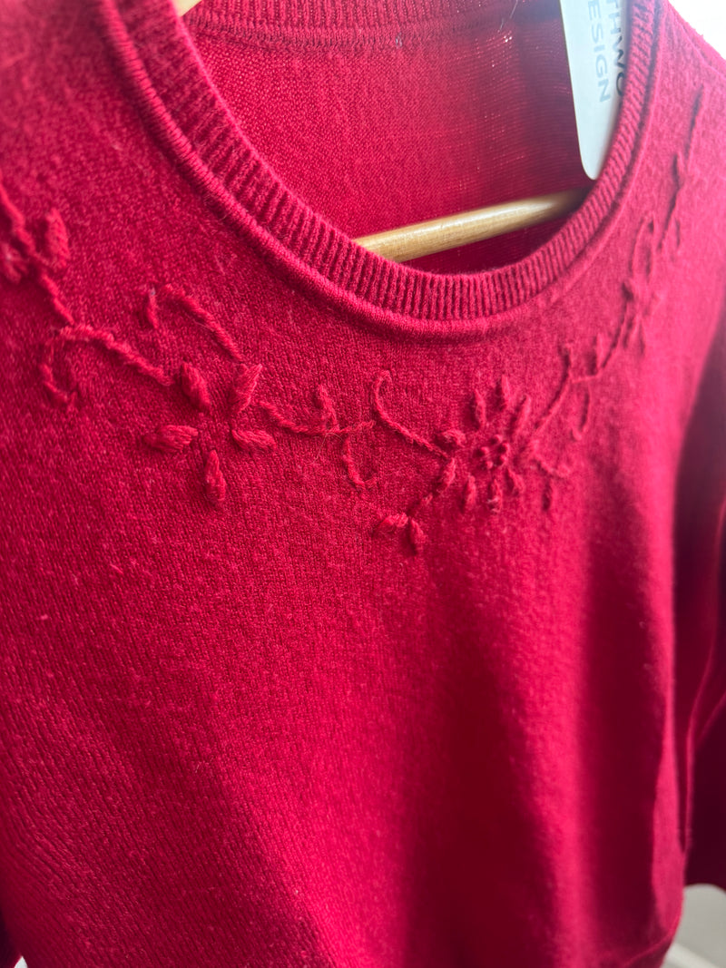 Vintage Red Long Sleeve Sweater