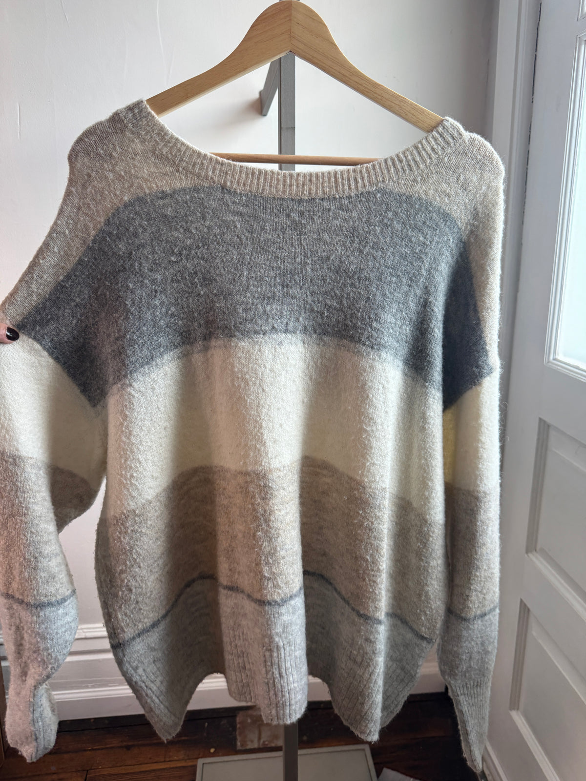 H&M Grey Striped Sweater